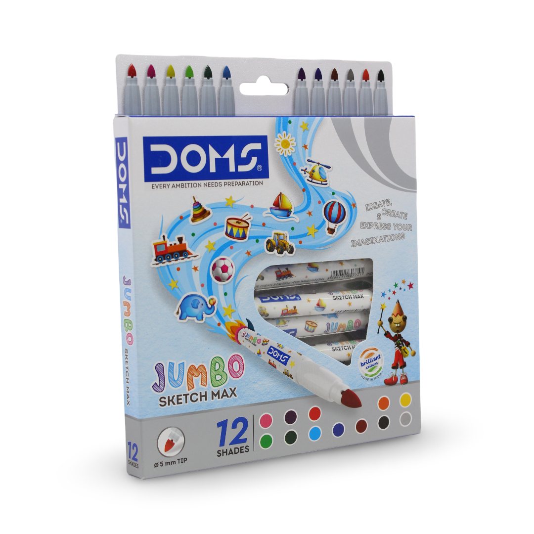 Doms Jumbo Sketch Max Pens – 12 Colors