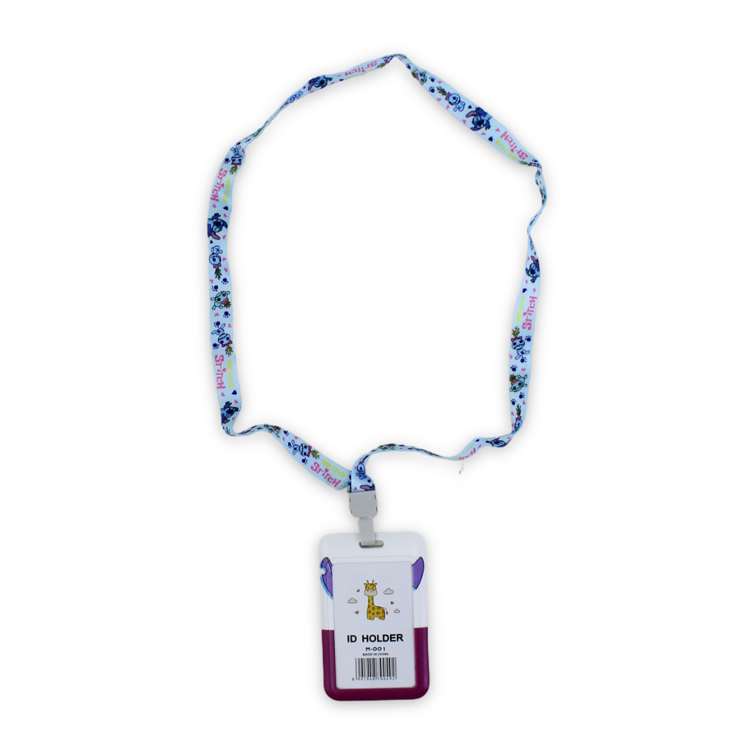 Stitch ID Badge Holder – Purple & White