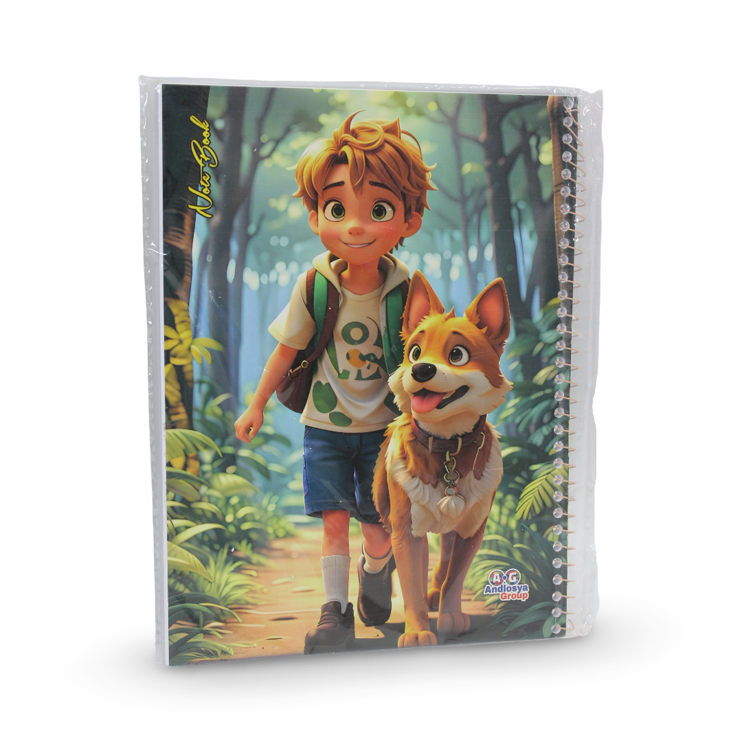 Boy with Dog Notebook – 80 Pages - School - Andlosya Group