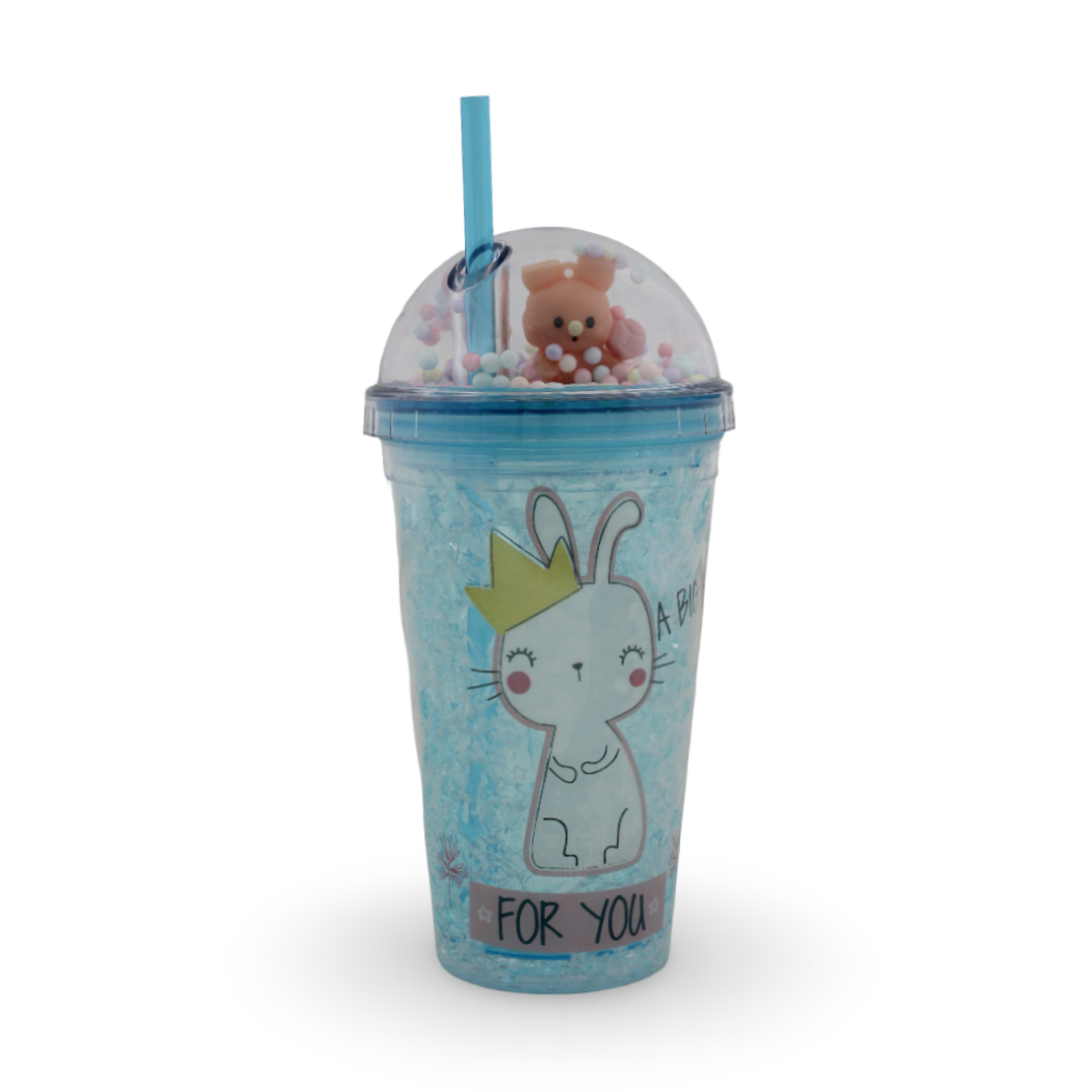 Double-Walled Acrylic Cold Drink Cup Tumbler – Baby Blue Rabbit