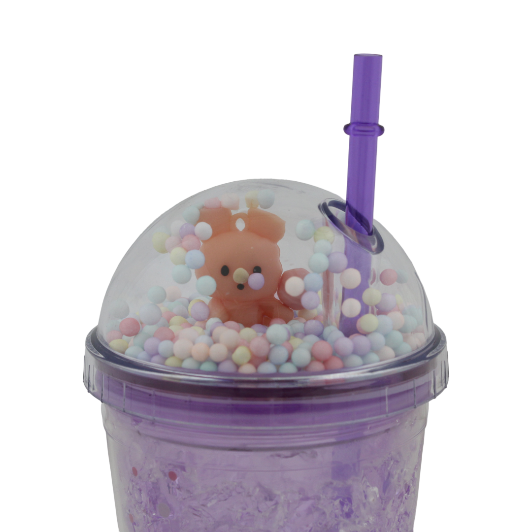 Double-Walled Acrylic Cold Drink Cup Tumbler – Purple Zebra