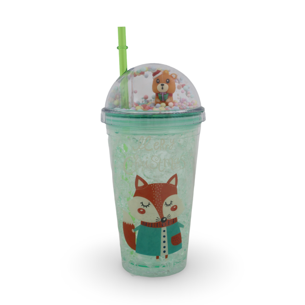 Double-Walled Acrylic Cold Drink Cup Tumbler – Green Fox - School - Andalusia