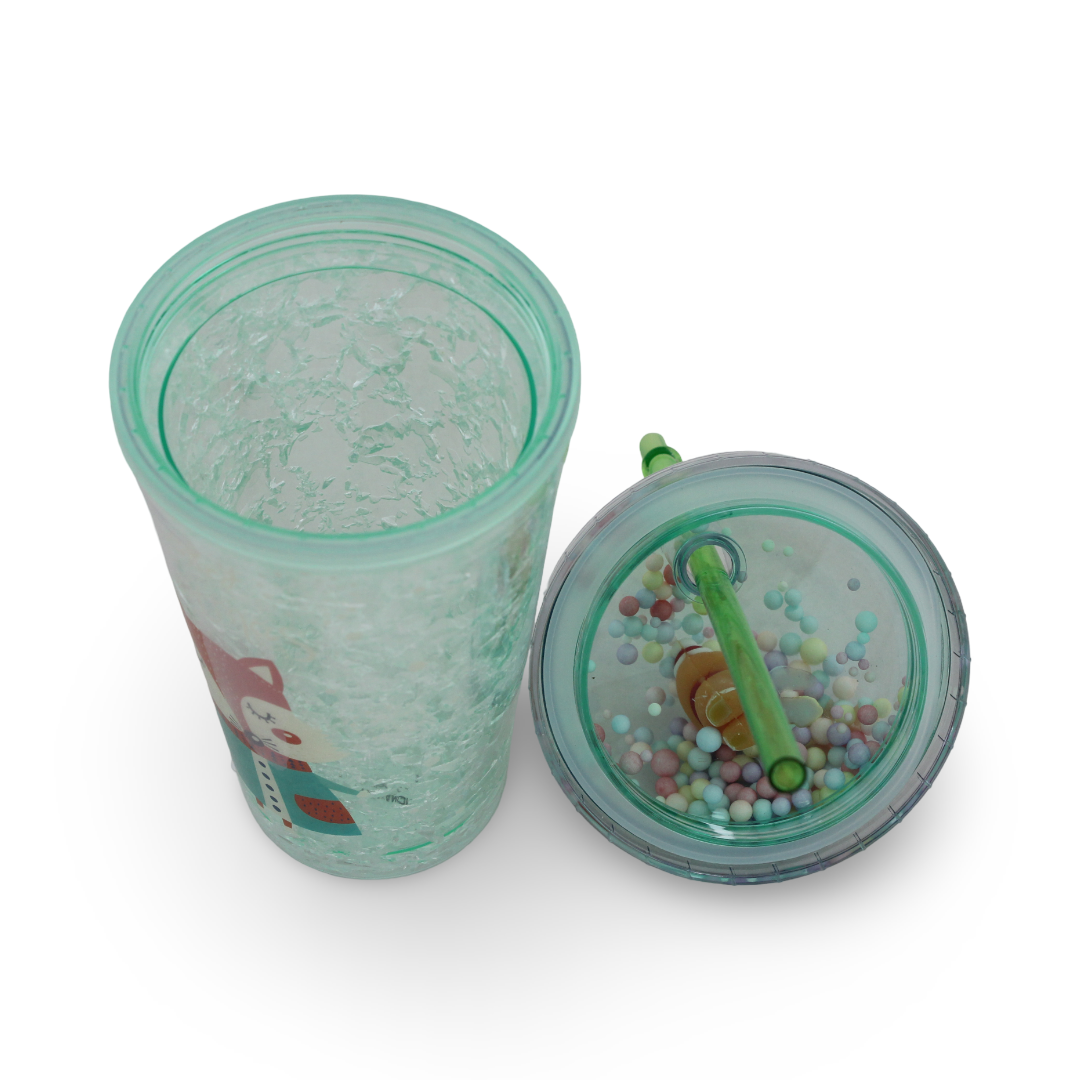 Double-Walled Acrylic Cold Drink Cup Tumbler – Green Fox