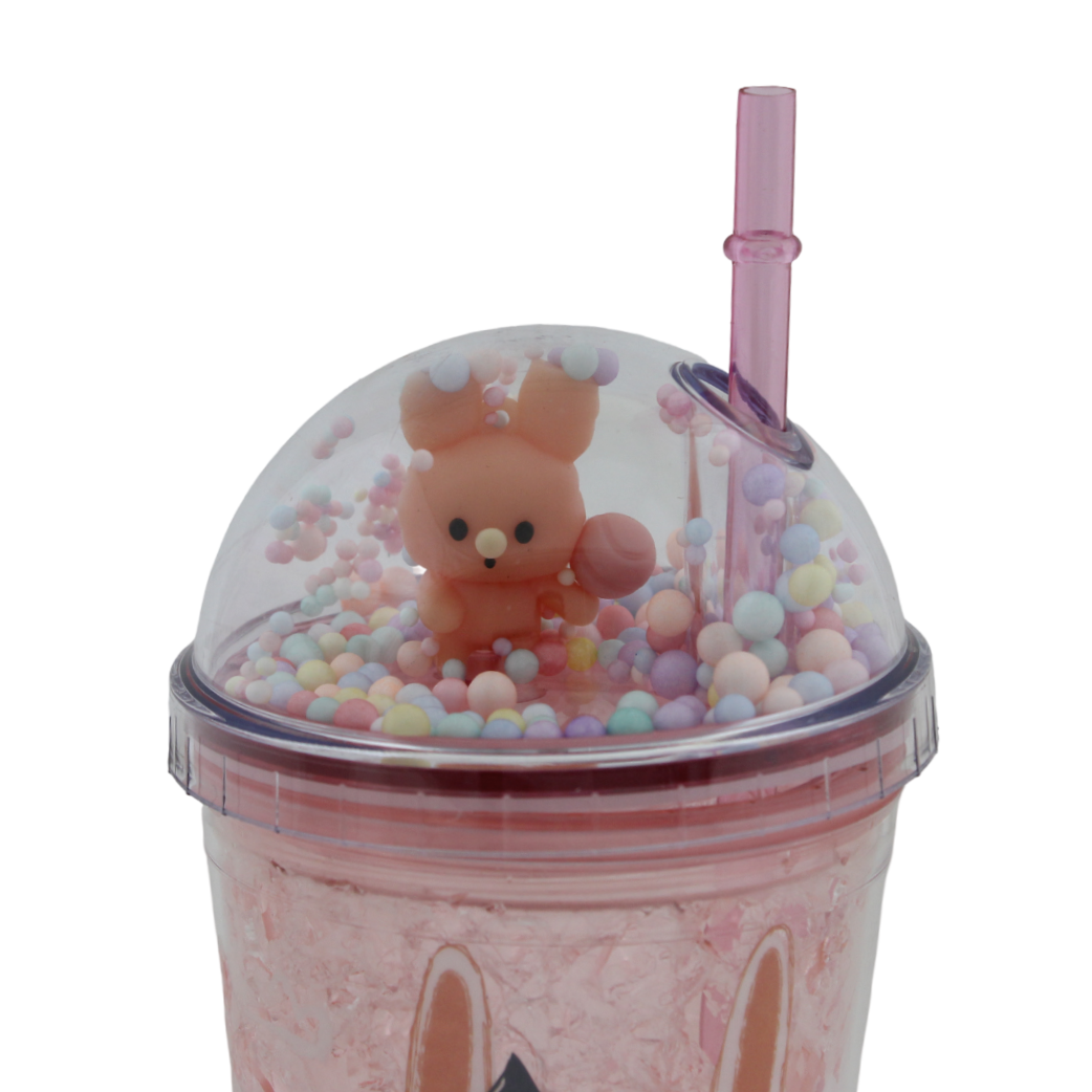 Double-Walled Acrylic Cold Drink Cup Tumbler – Pink Rabbit