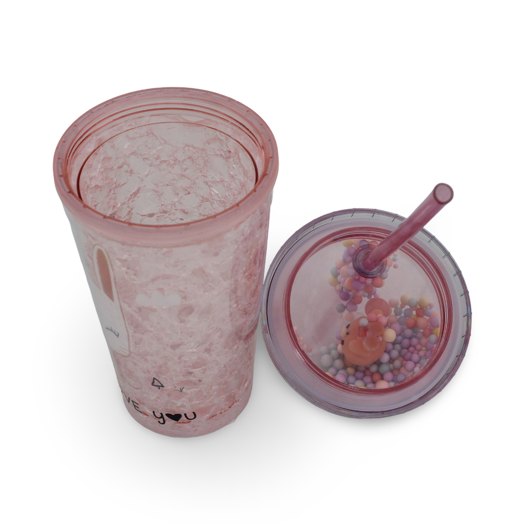 Double-Walled Acrylic Cold Drink Cup Tumbler – Pink Rabbit