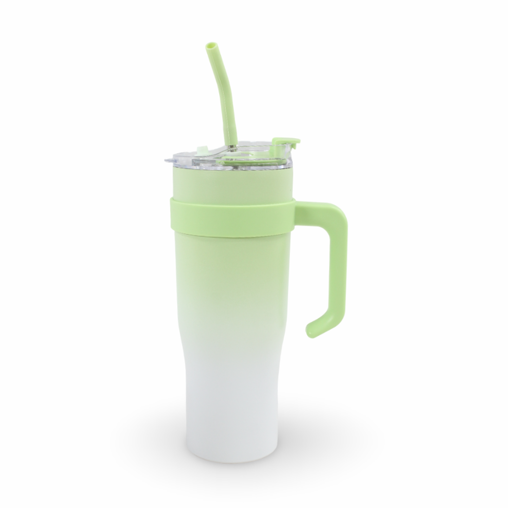 Insulated Mug Tumbler with Straw 1200ml – Green
