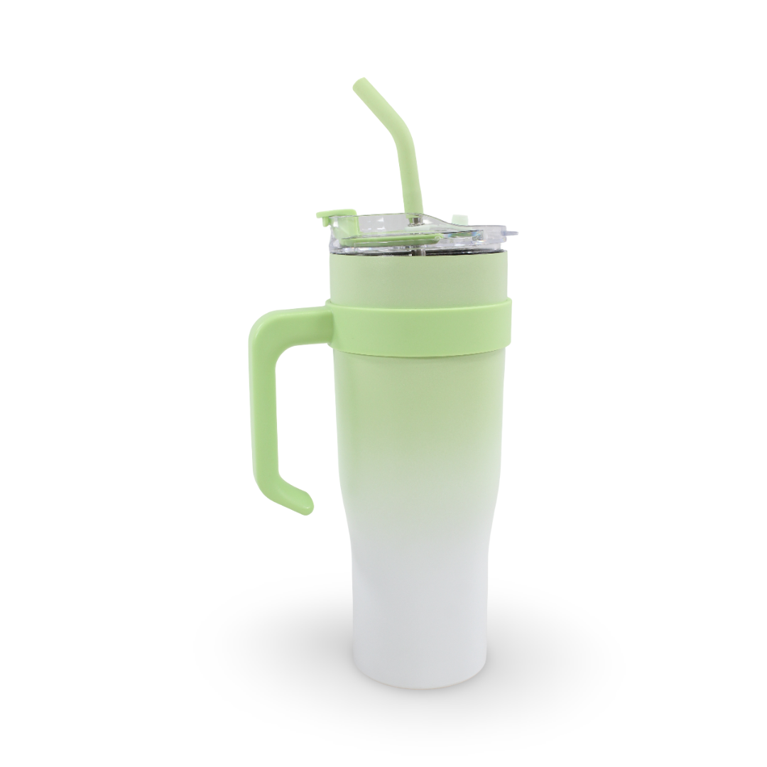 Insulated Mug Tumbler with Straw 1200ml – Green