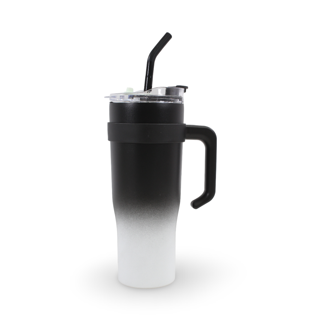 Insulated Mug Tumbler with Straw 1200ml – Black