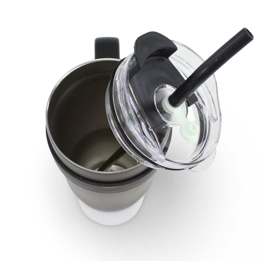Insulated Mug Tumbler with Straw 1200ml – Black