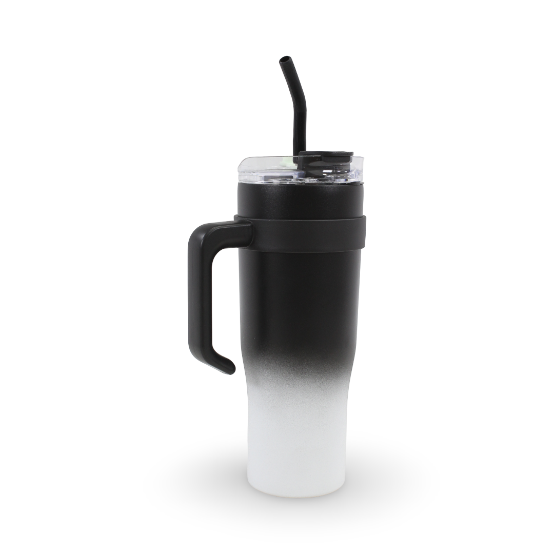 Insulated Mug Tumbler with Straw 1200ml – Black