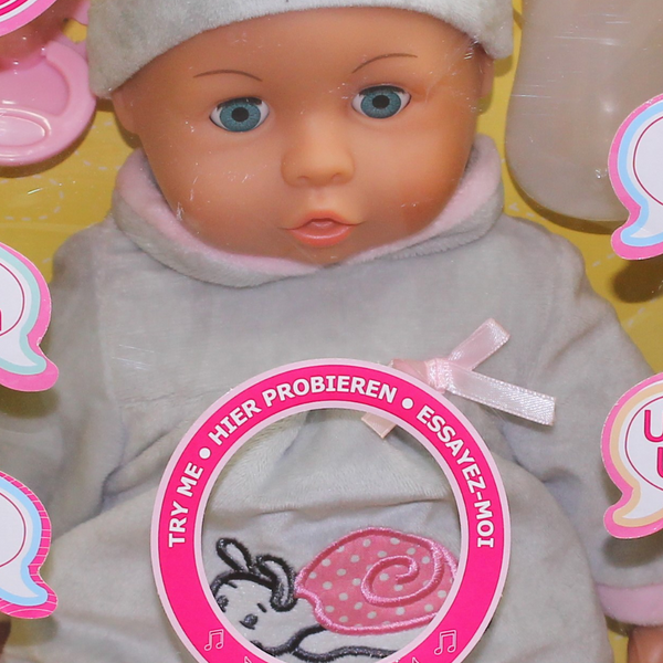 Bayer Design دمية أطفال First Words مقاس 38 سم - بيضاء