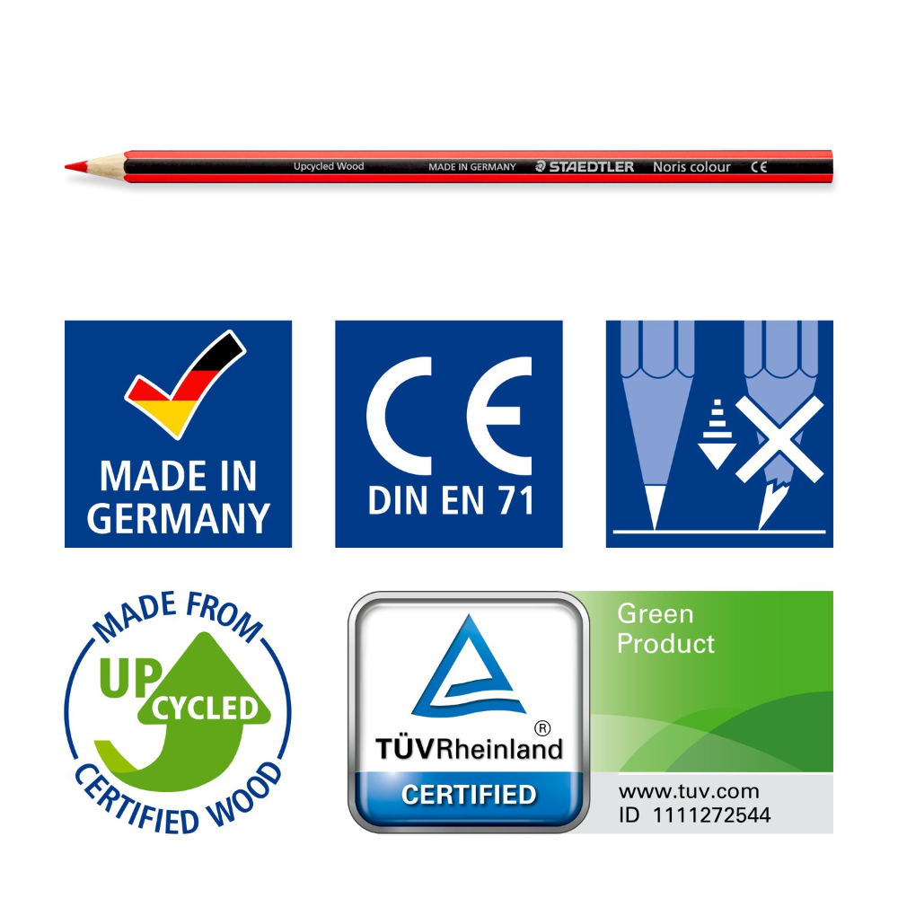 Staedtler Noris Wooden Colored Pencils – 12 Colors (10+2 Promotion)