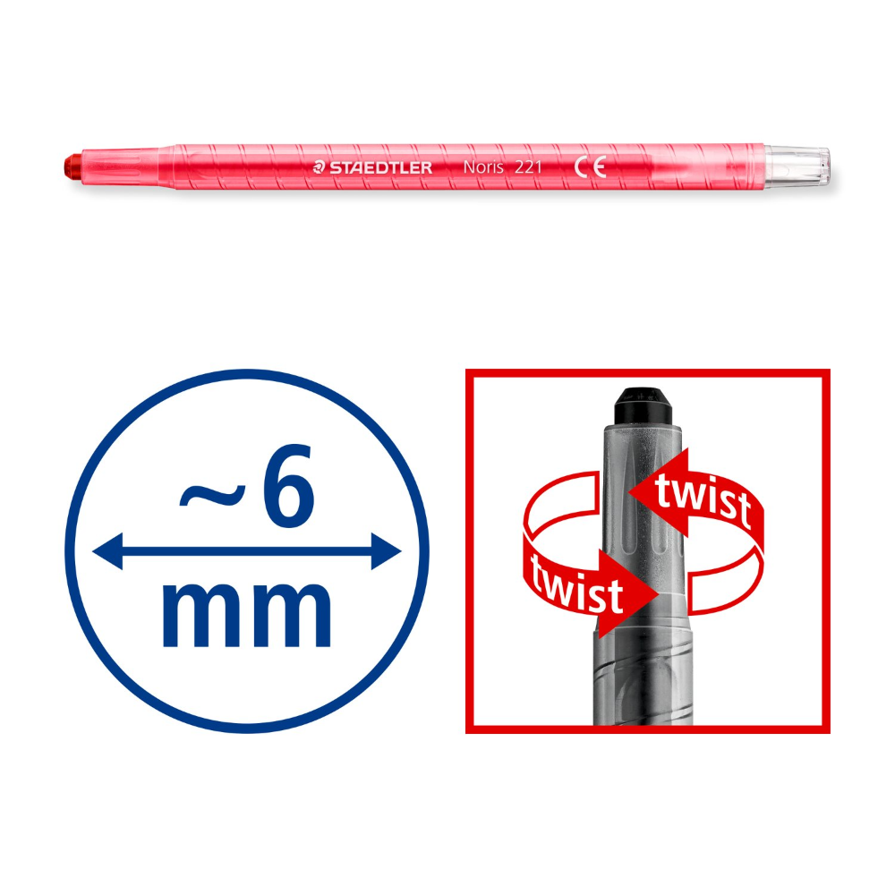 Staedtler Noris Twist Wax Crayons – 12 Colors