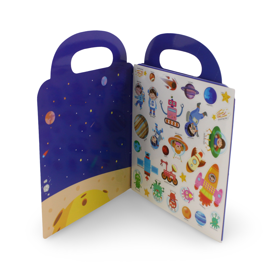 Reusable Magnetic Stickers Book – Space Adventure (30 Pcs)