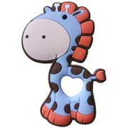 Safari Silicone Baby Teether 3m+ – Baby Blue with Giraffe Design