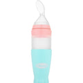 True Gold Silicone Feeding Bottle with Spoon – Aqua