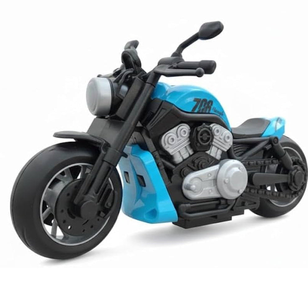 Diecast Model Toy Motorcycle Set – Turquoise (Light & Sound)