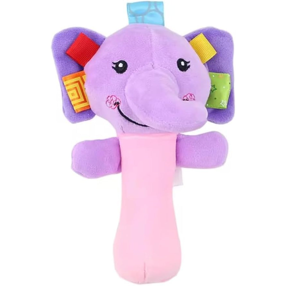 Soft Elephant Rattle Toy for Babies – Purple