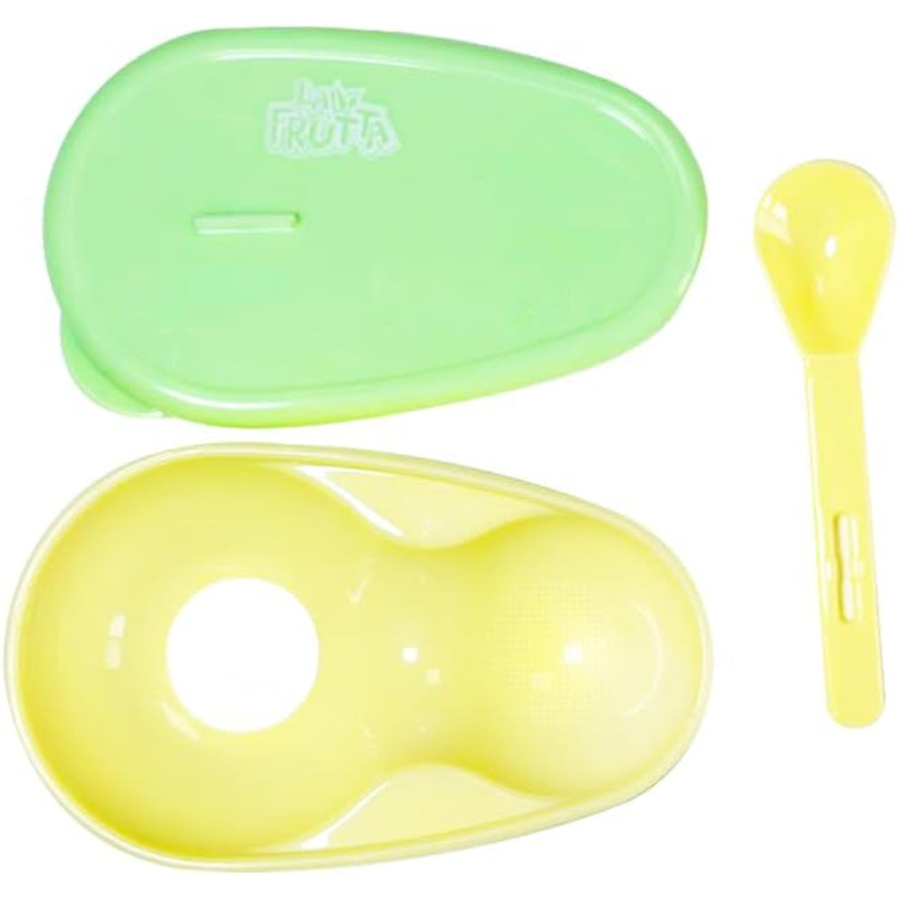 La Fruta Baby Plate and Spoon Set – Mint & Yellow
