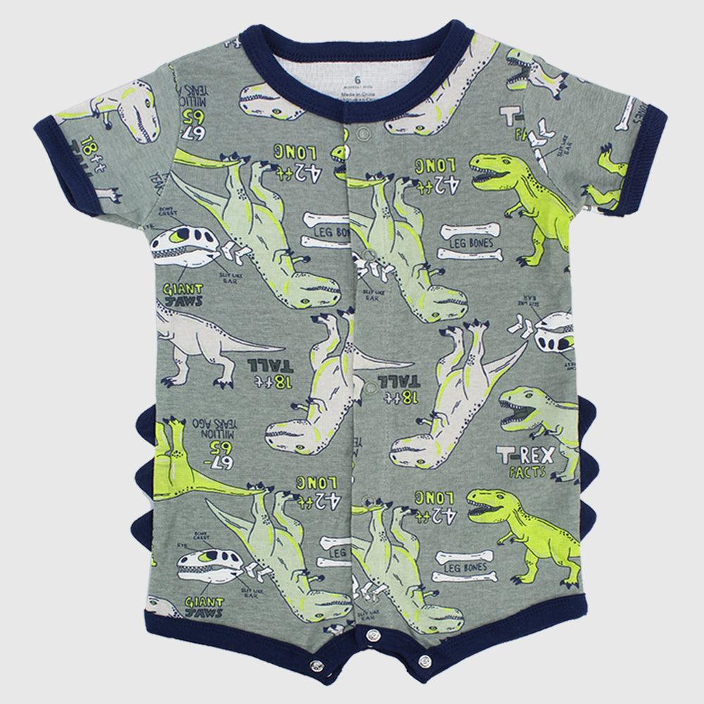 42 Ft Long Dinos Short-Sleeved Romper - Ourkids - Mini Me