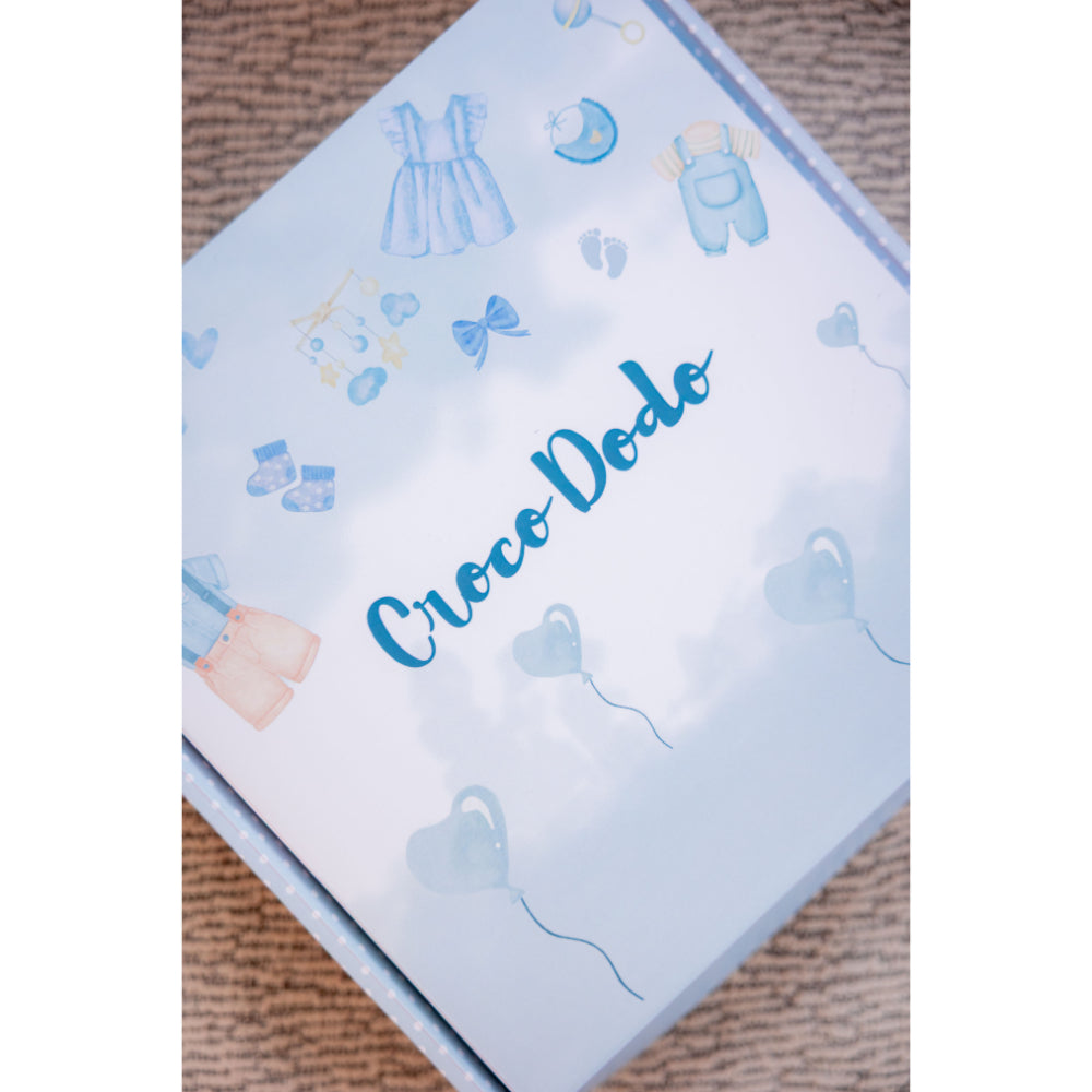 Baby Girls Cotton/Velvet 2-Piece Outfit Set – Coffee/Baby Blue