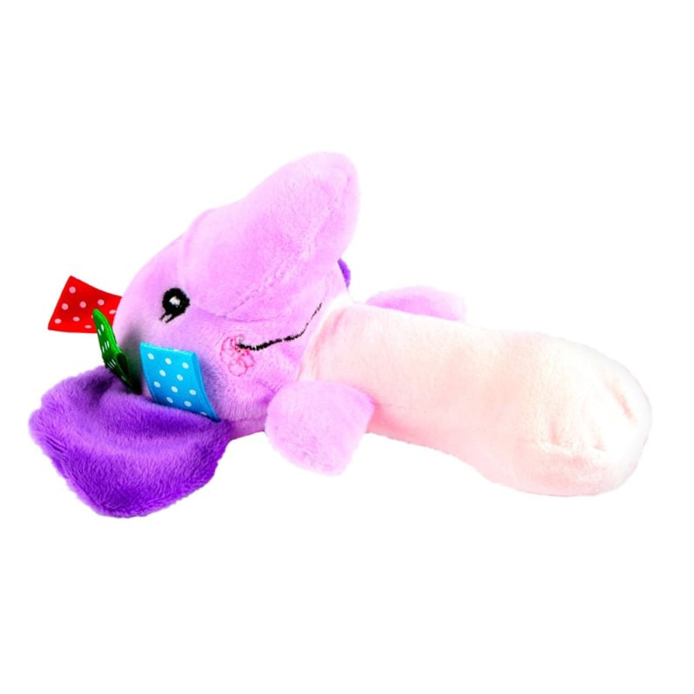 Soft Elephant Rattle Toy for Babies – Purple