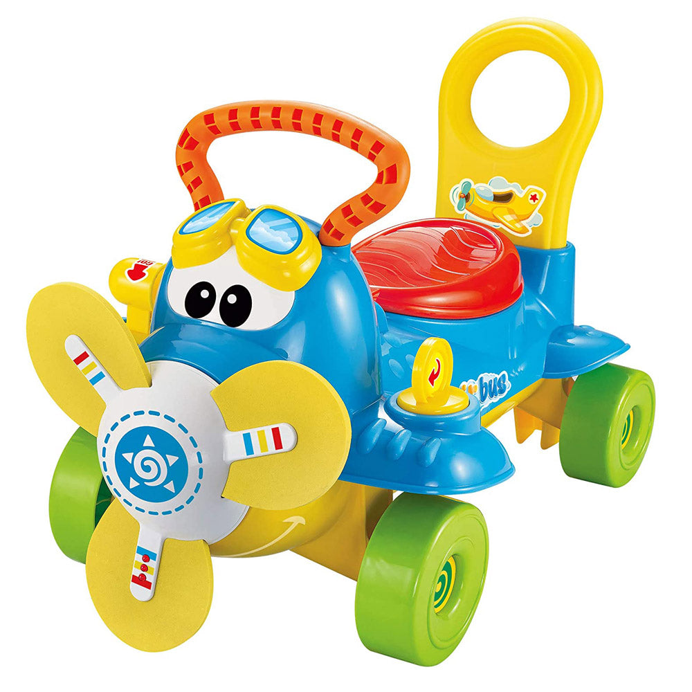 2-in-1 Ride-On and Push Toy Airplane – Blue - Baby Essentials - OKO