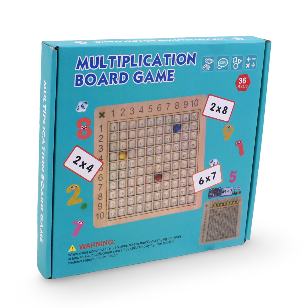 Wooden Multiplication Board Game + Cards - Toys - Bright Future