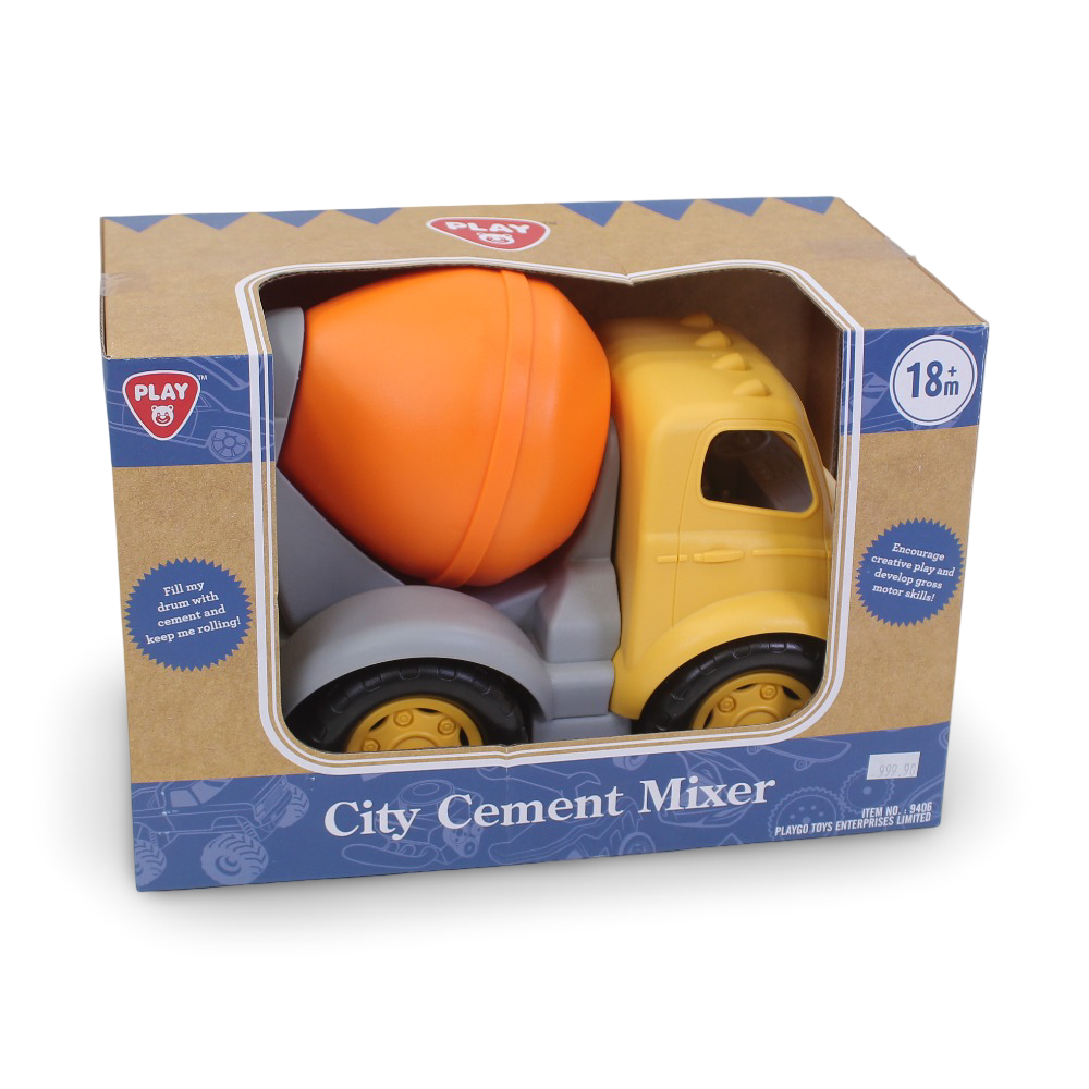 Playgo Cement Mixer Truck – Die Cast Pullback Toy