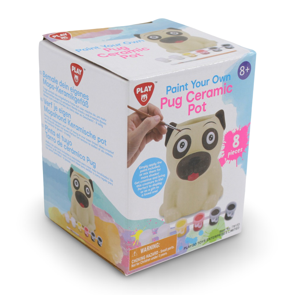 PlayGo Paint Your Own Pug Ceramic Pot
