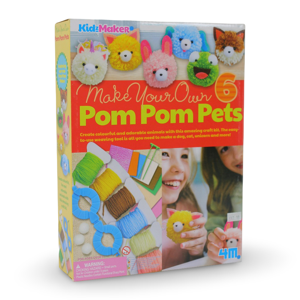 4M KidzMaker Make Your Own Pom Pom Pets Craft Kit