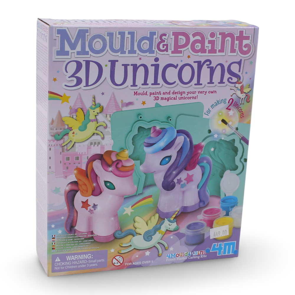 4M Mould & Paint 3D Unicorns Arts & Crafts Kit - Toys