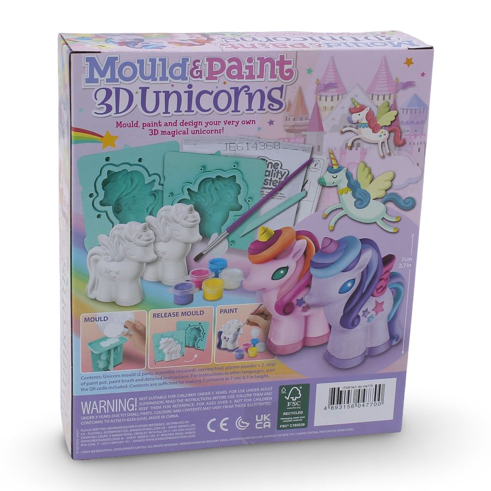 4M Mould & Paint 3D Unicorns Arts & Crafts Kit
