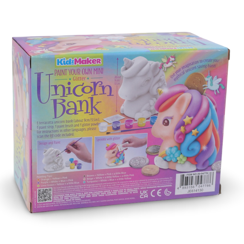4M Paint Your Own Mini Unicorn Bank Arts & Crafts Kit