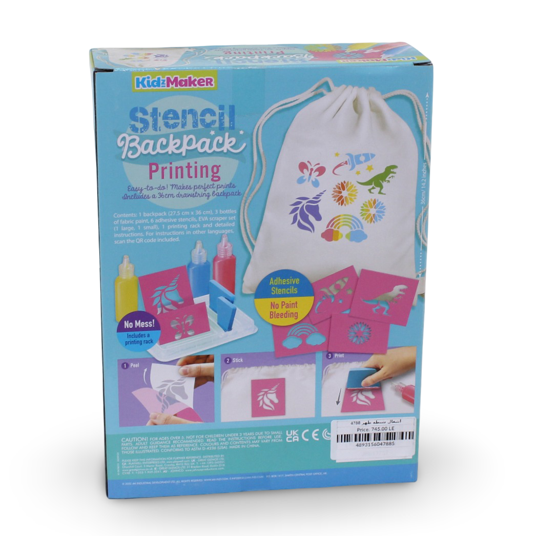 4M KidzMaker Stencil Backpack Printing Kit