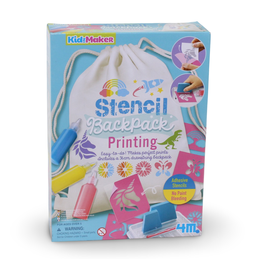 4M KidzMaker Stencil Backpack Printing Kit