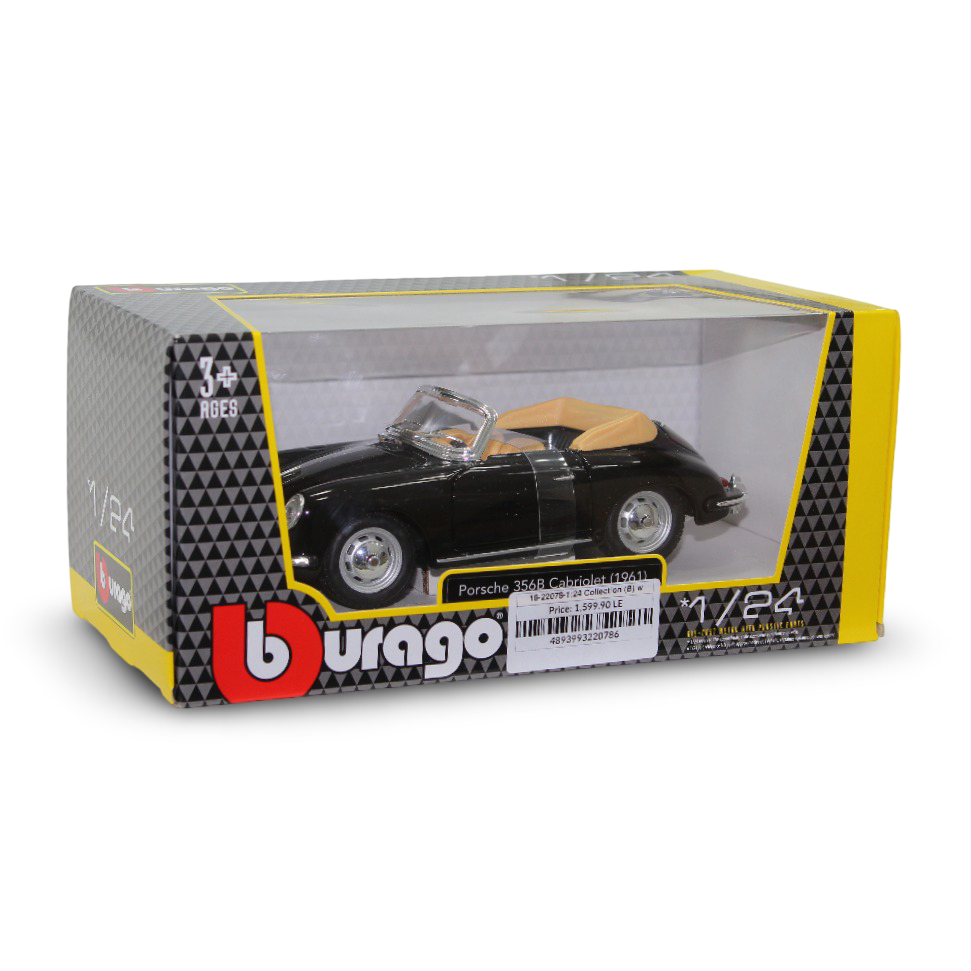 Bburago 1961 Porsche 356B Cabriolet Die-Cast Model Car – 1:24 Scale