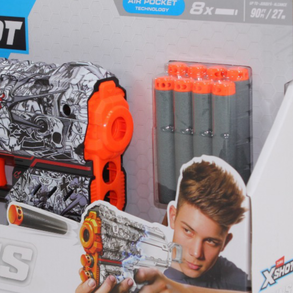 Zuru URU X-Shot Skins Flux Blaster in the "Illustrate" Skin