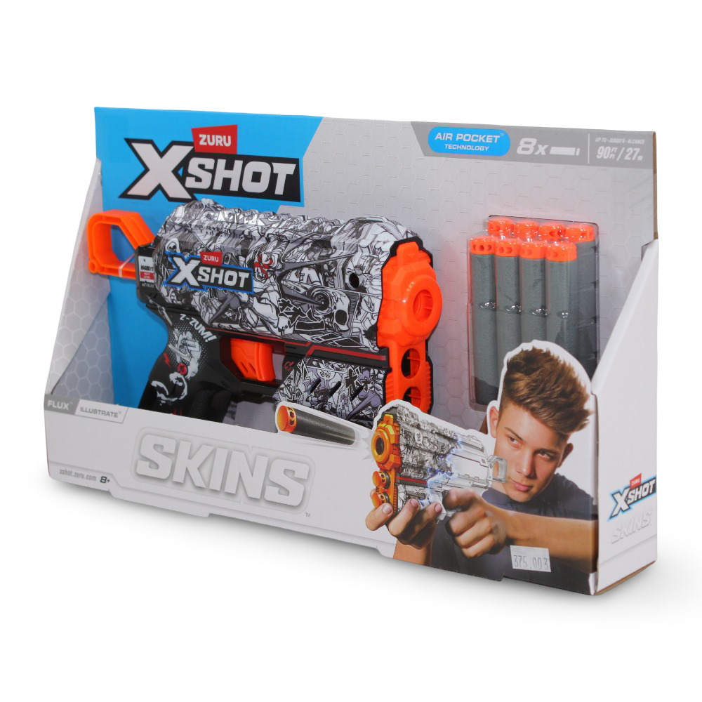 Zuru URU X-Shot Skins Flux Blaster in the "Illustrate" Skin
