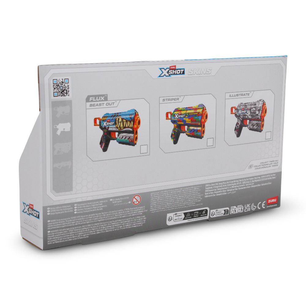 Zuru URU X-Shot Skins Flux Blaster in the "Illustrate" Skin