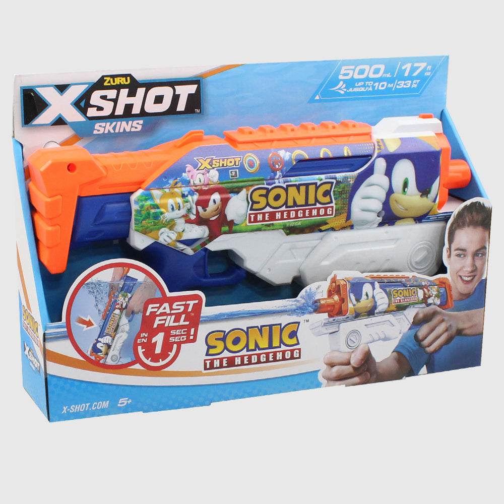 X-Shot Water Fast-Fill Skins Sonic The Hedgehog Hyperload Water Blaster