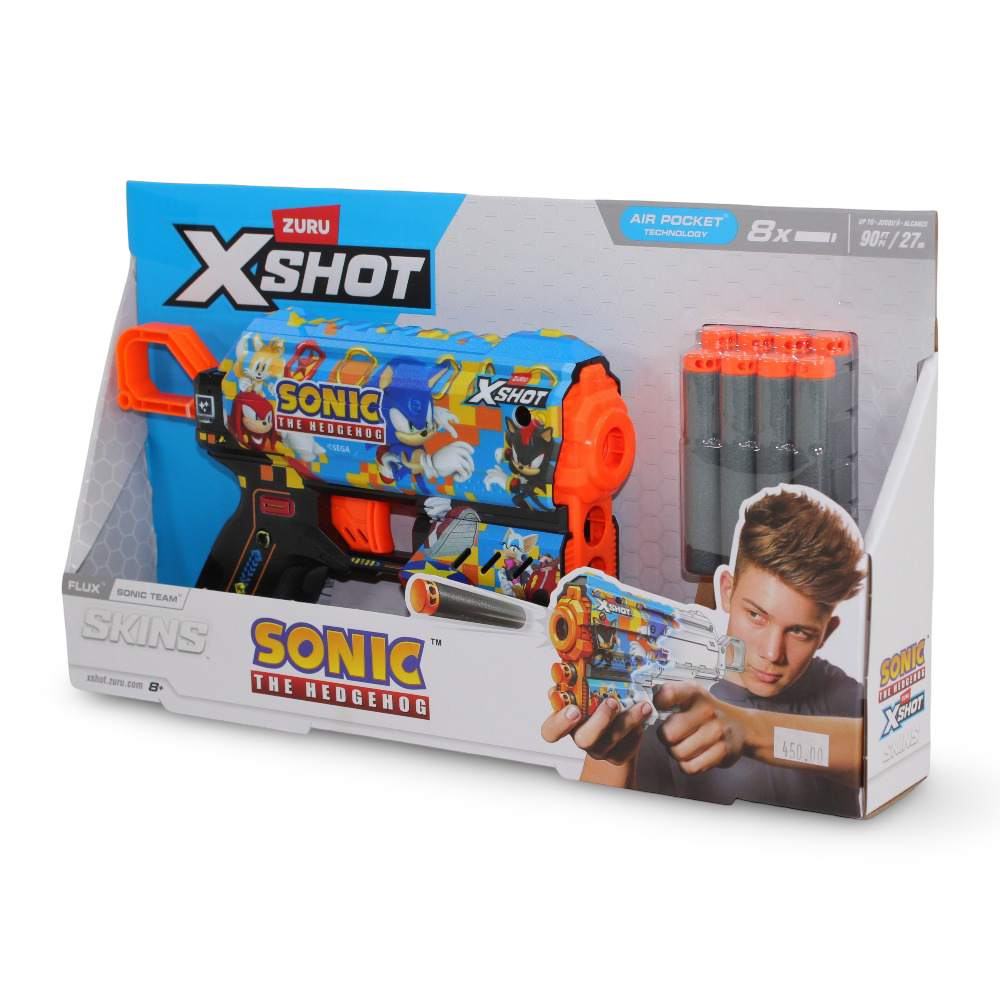 ZURU X-Shot Skins Flux Sonic the Hedgehog (8 Darts)