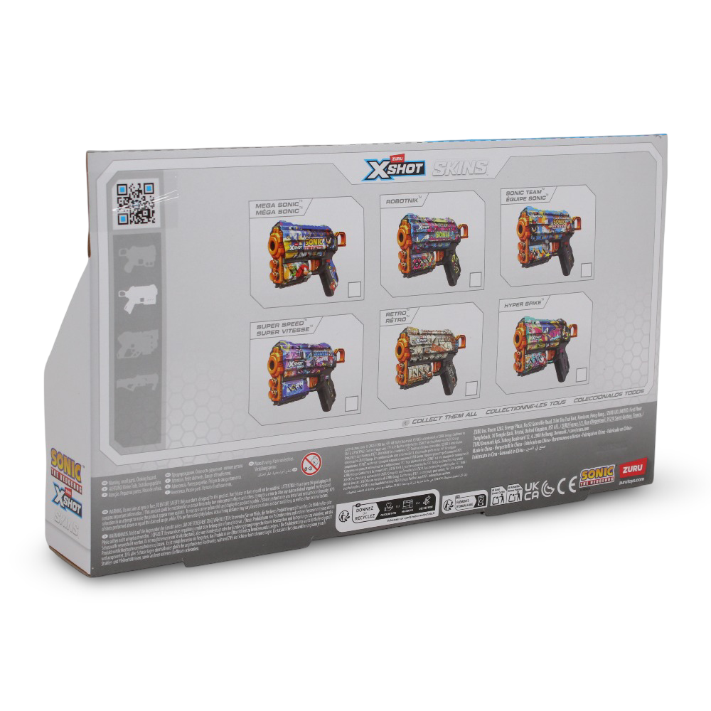 ZURU X-Shot Skins Flux Sonic the Hedgehog (8 Darts)