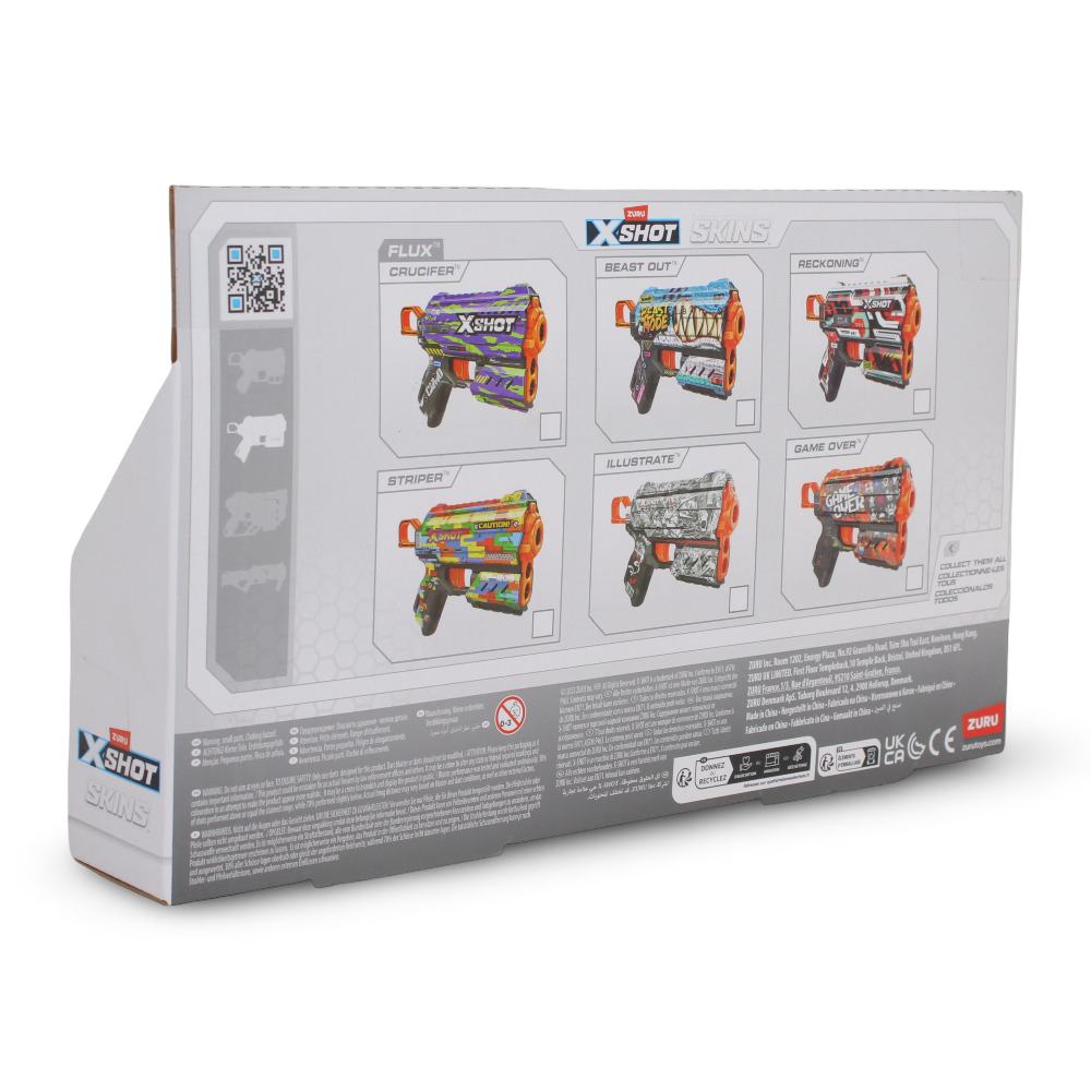 Zuru X-Shot Skins Flux Crucifer  Blaster Gun (8 Darts)