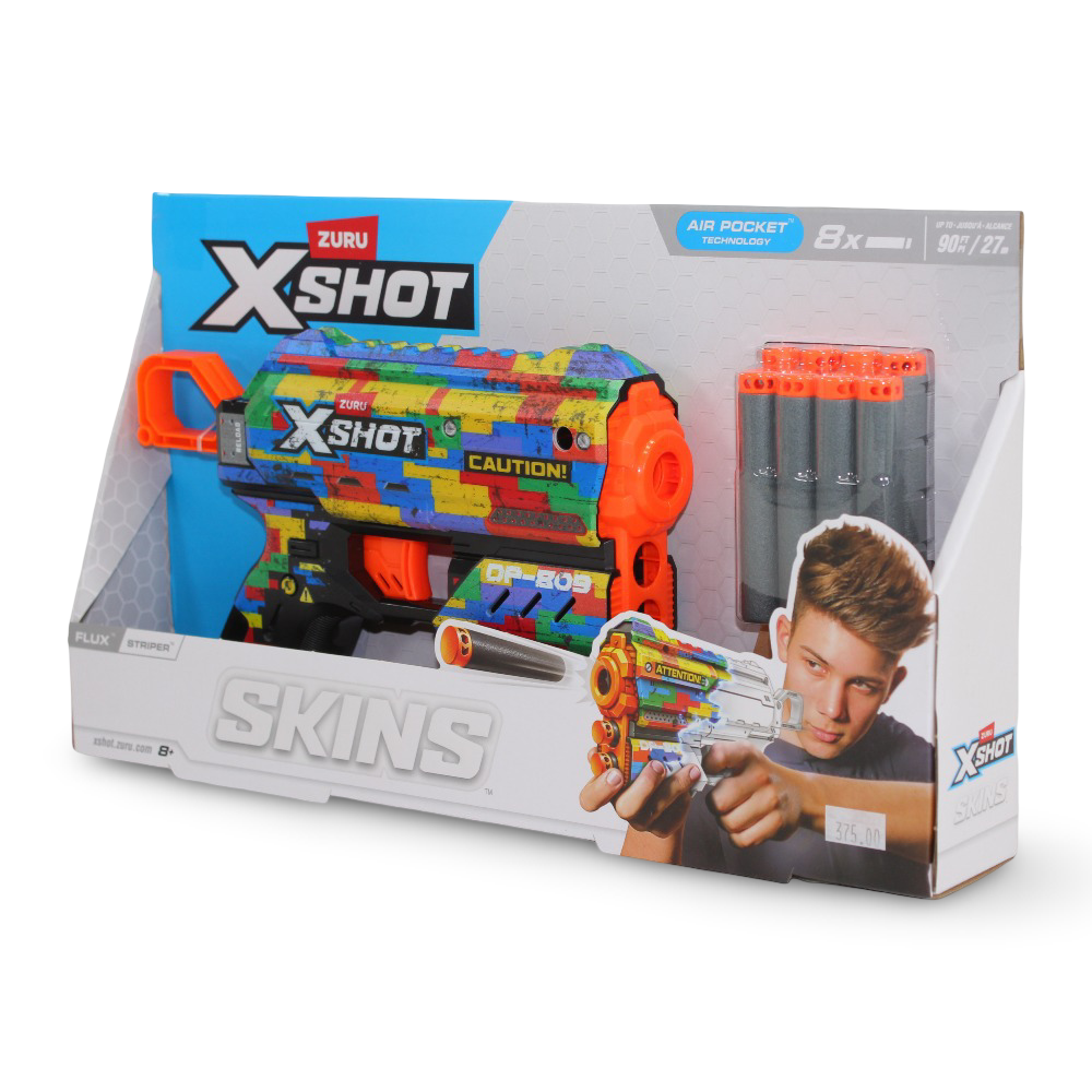 Zuru X-Shot Skins Flux Striper Blaster Gun (8 Darts)