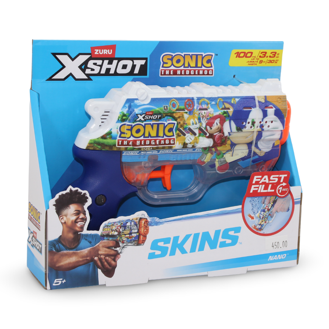 Zuru X-Shot Water Nano Fast-Fill Skins Sonic The Hedgehog Water Blaster