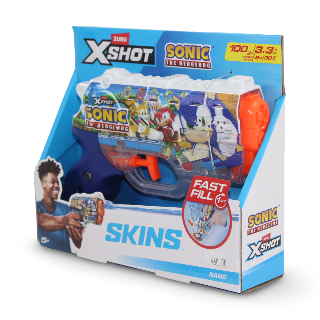 Zuru X-Shot Water Nano Fast-Fill Skins Sonic The Hedgehog Water Blaster