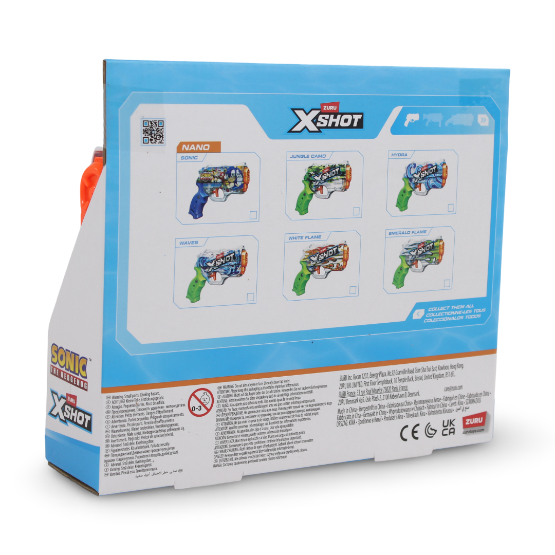 Zuru X-Shot Water Nano Fast-Fill Skins Sonic The Hedgehog Water Blaster