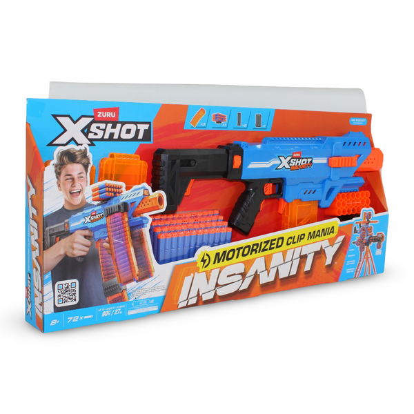 Zuru X-Shot Insanity Motorized Clip Mania Foam Blaster