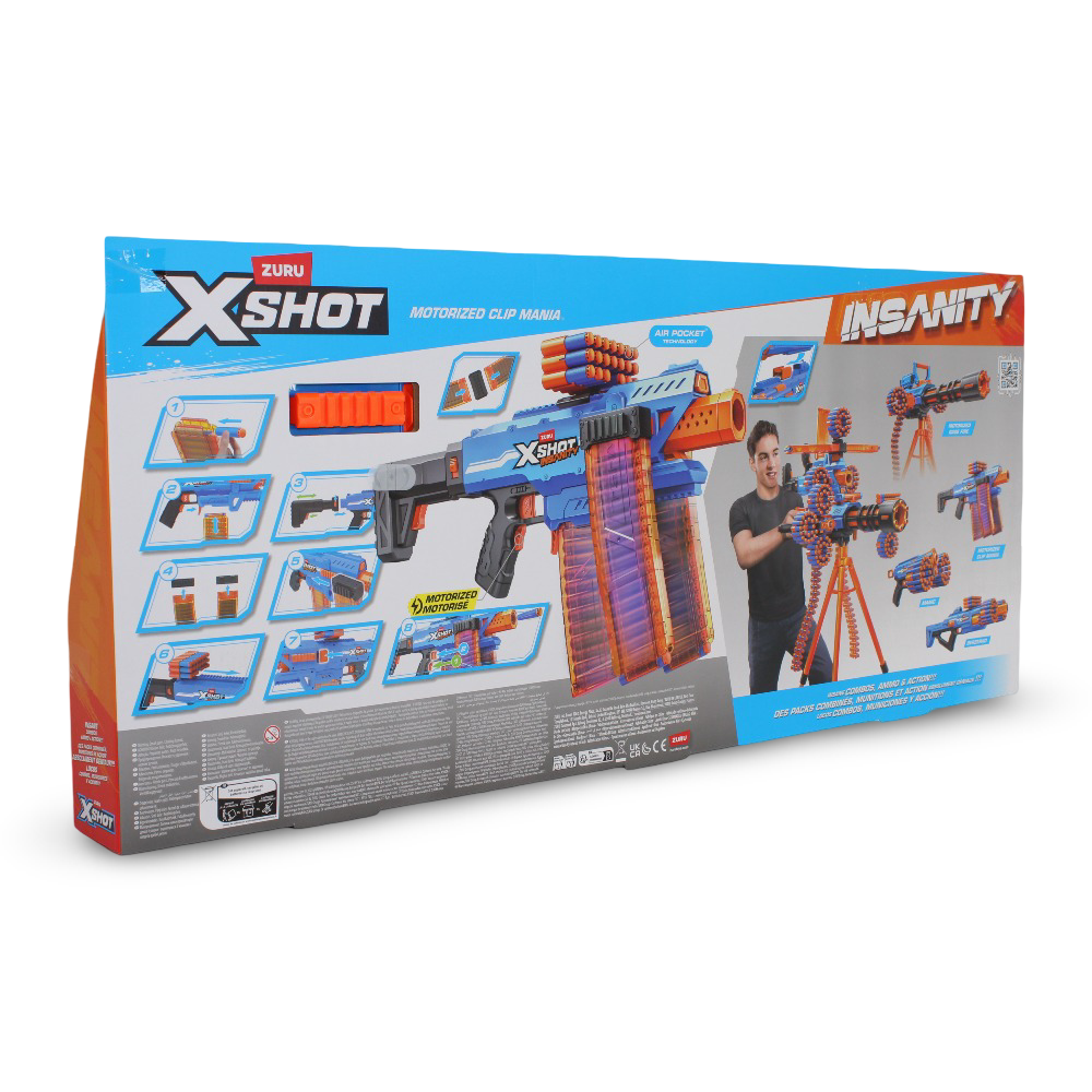 Zuru X-Shot Insanity Motorized Clip Mania Foam Blaster